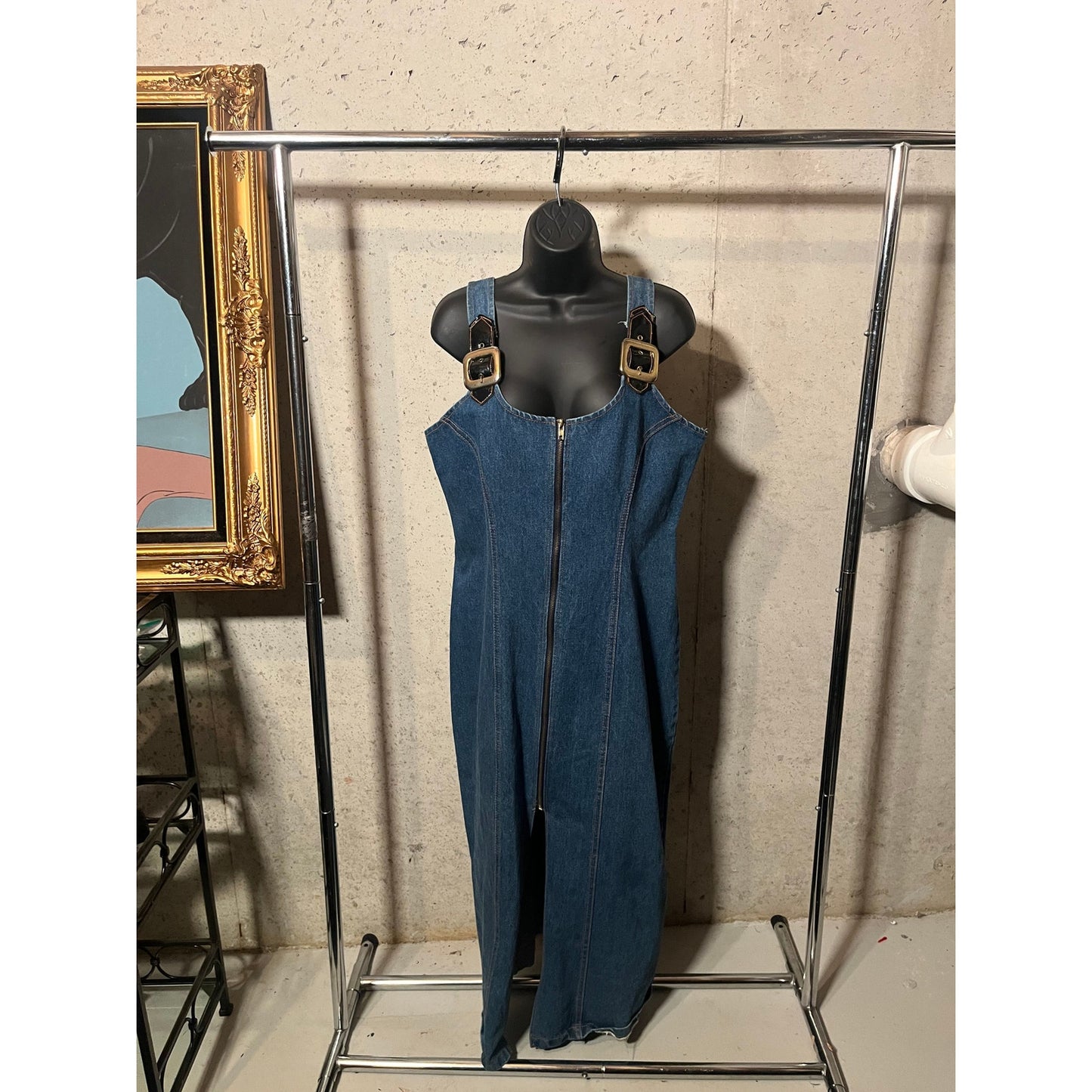 B8 Denim Buckle Dress Size L Length : 51 Bust length: 33