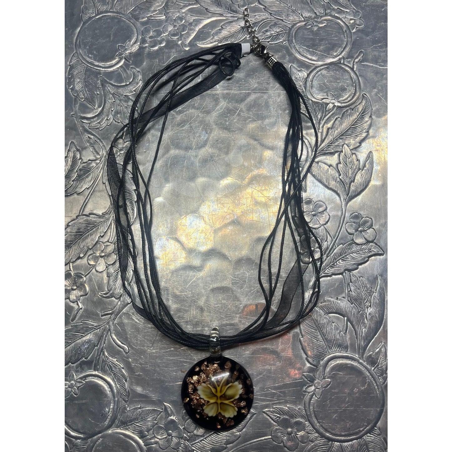C6 Black & God Necklace Length 16 inch