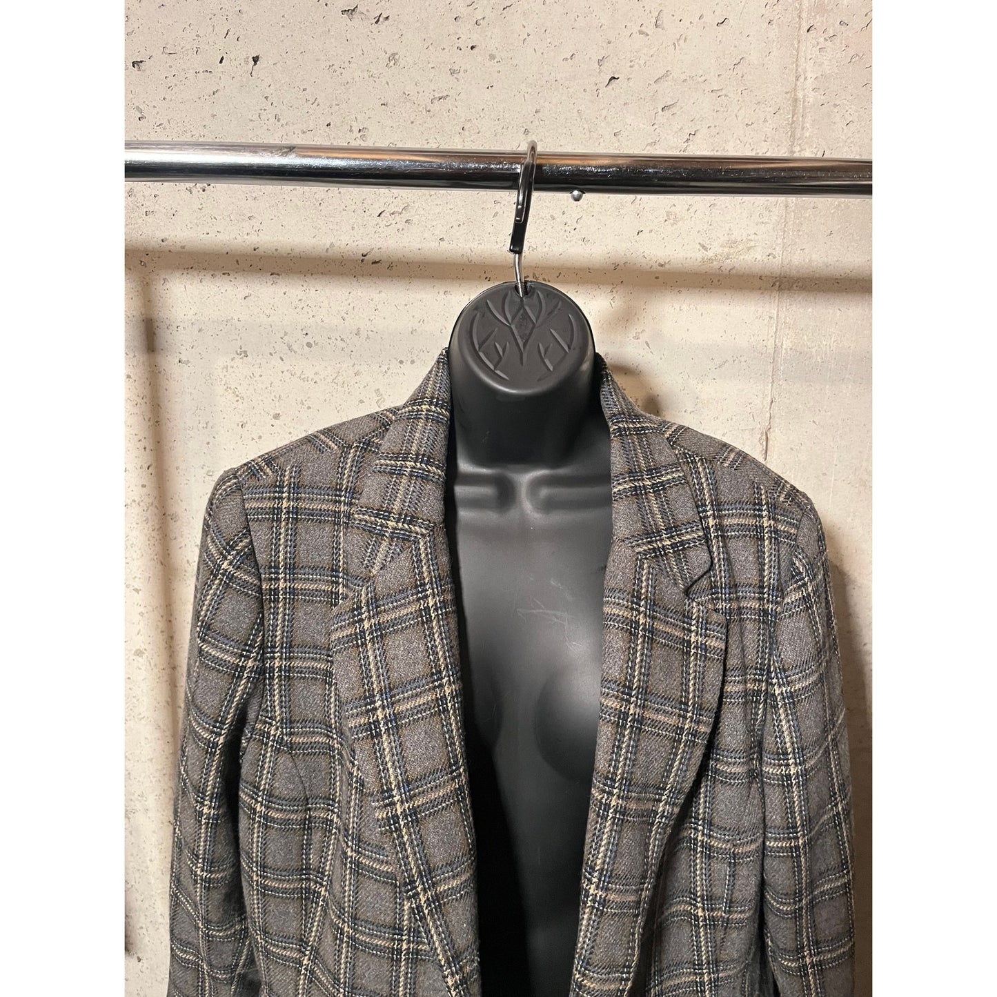 B1 Yellow, Grey Plaid Blazer Size 16