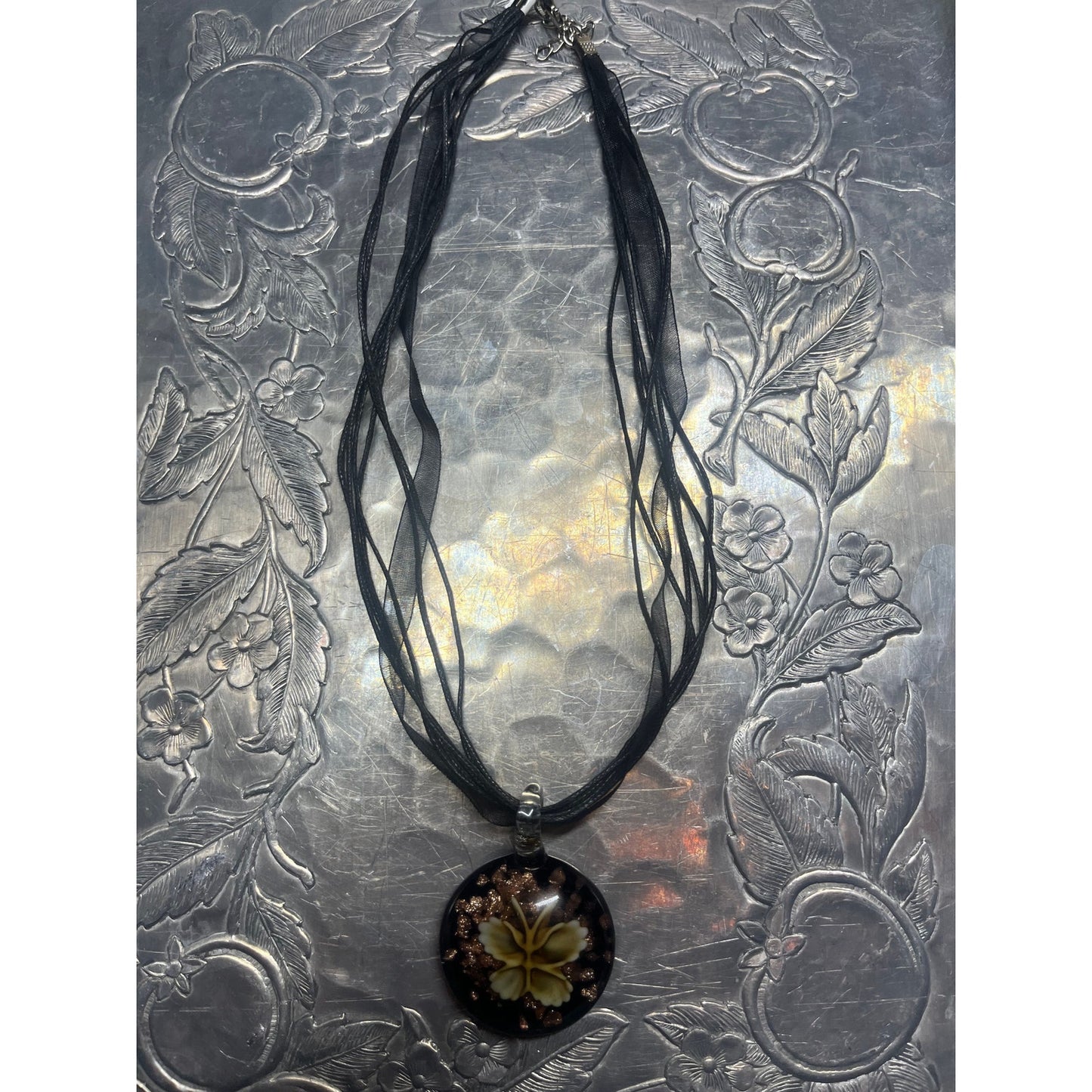 C6 Black & God Necklace Length 16 inch