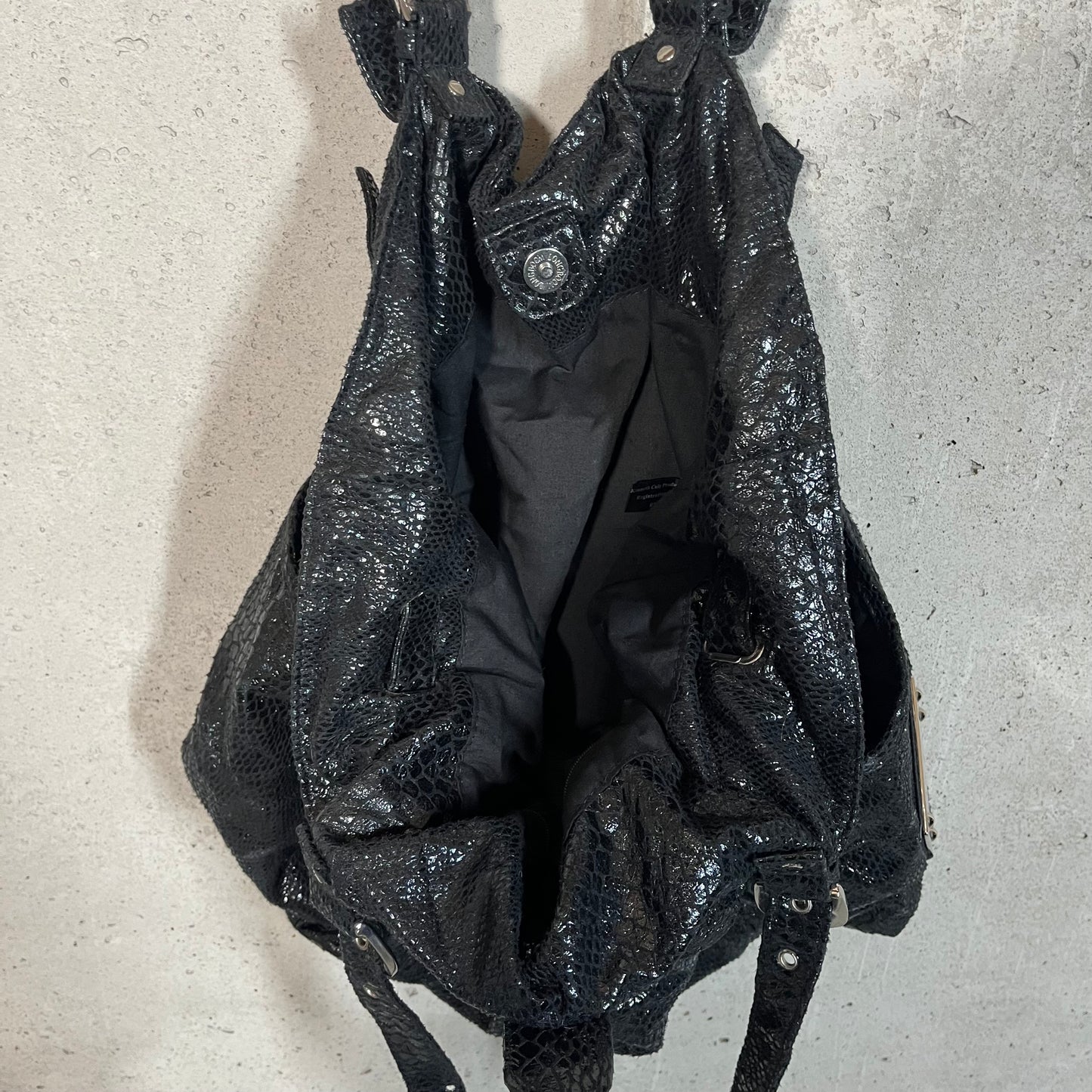 Kenneth Cole Black Bucket Bag Purse