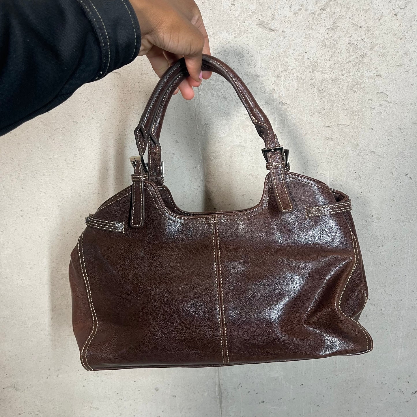 Chocolate Leather Mondani Purse