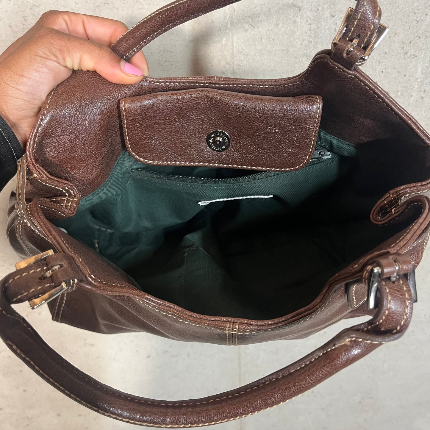 Chocolate Leather Mondani Purse