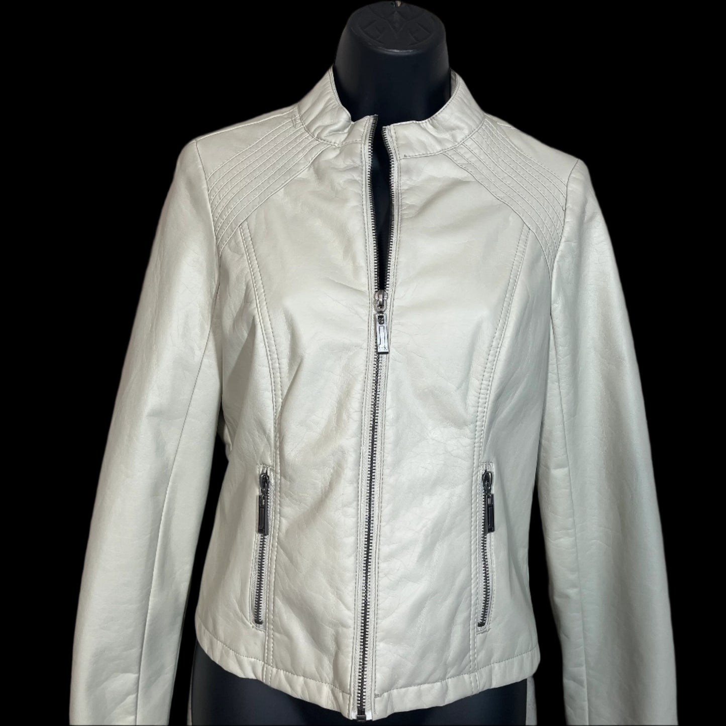 Leather Y2K Motor Cropped Jacket