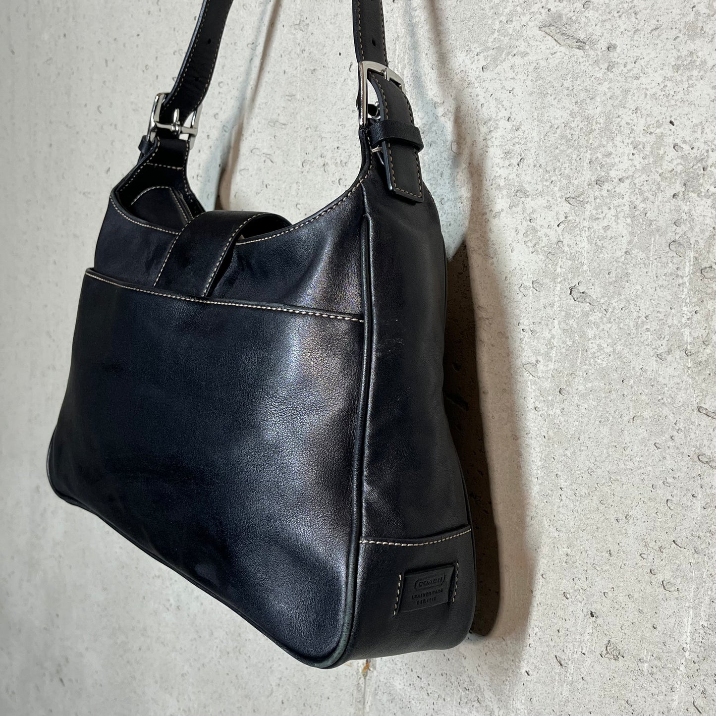 Black 100% Leather Coach Purse