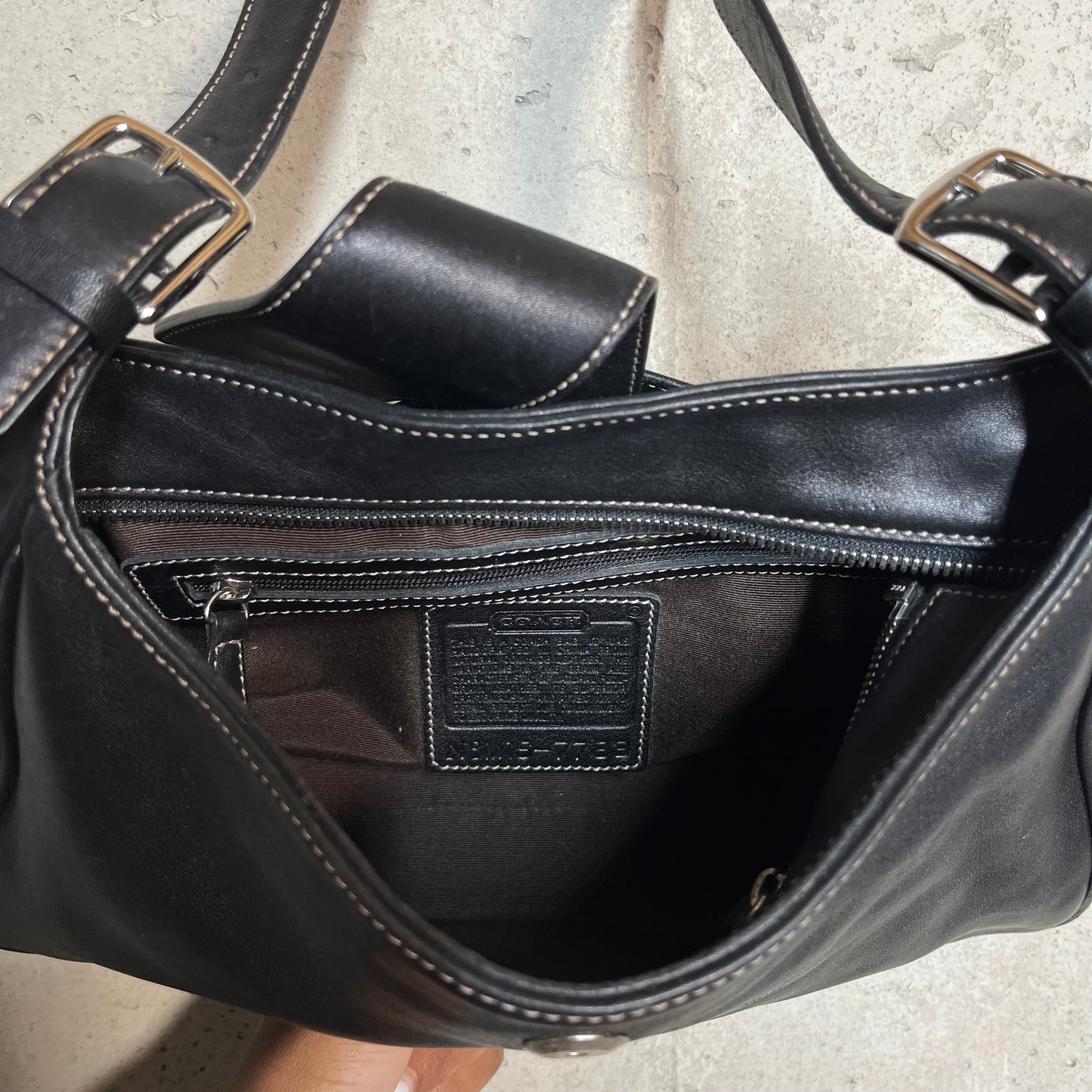 Black 100% Leather Coach Purse