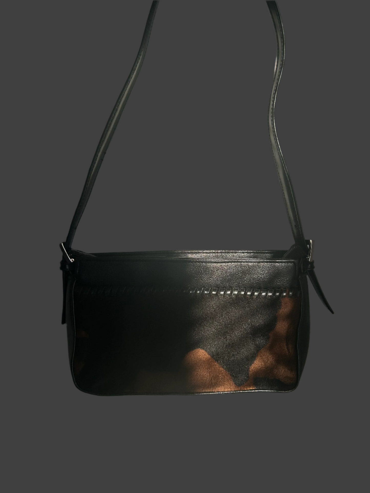 Black & Brown Cow Print Shoulder Purse
