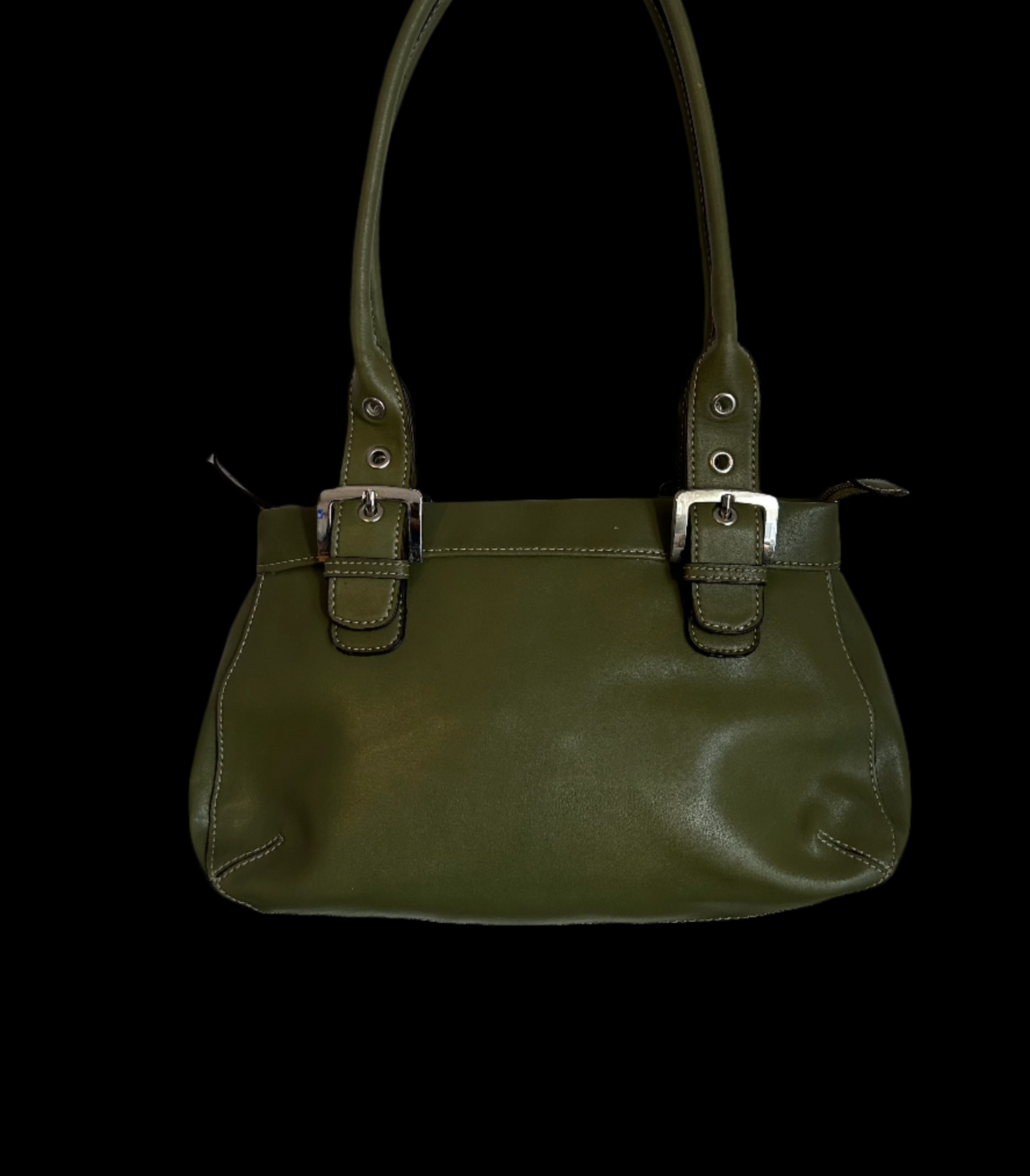 Green Leather Buckle mini tote bag