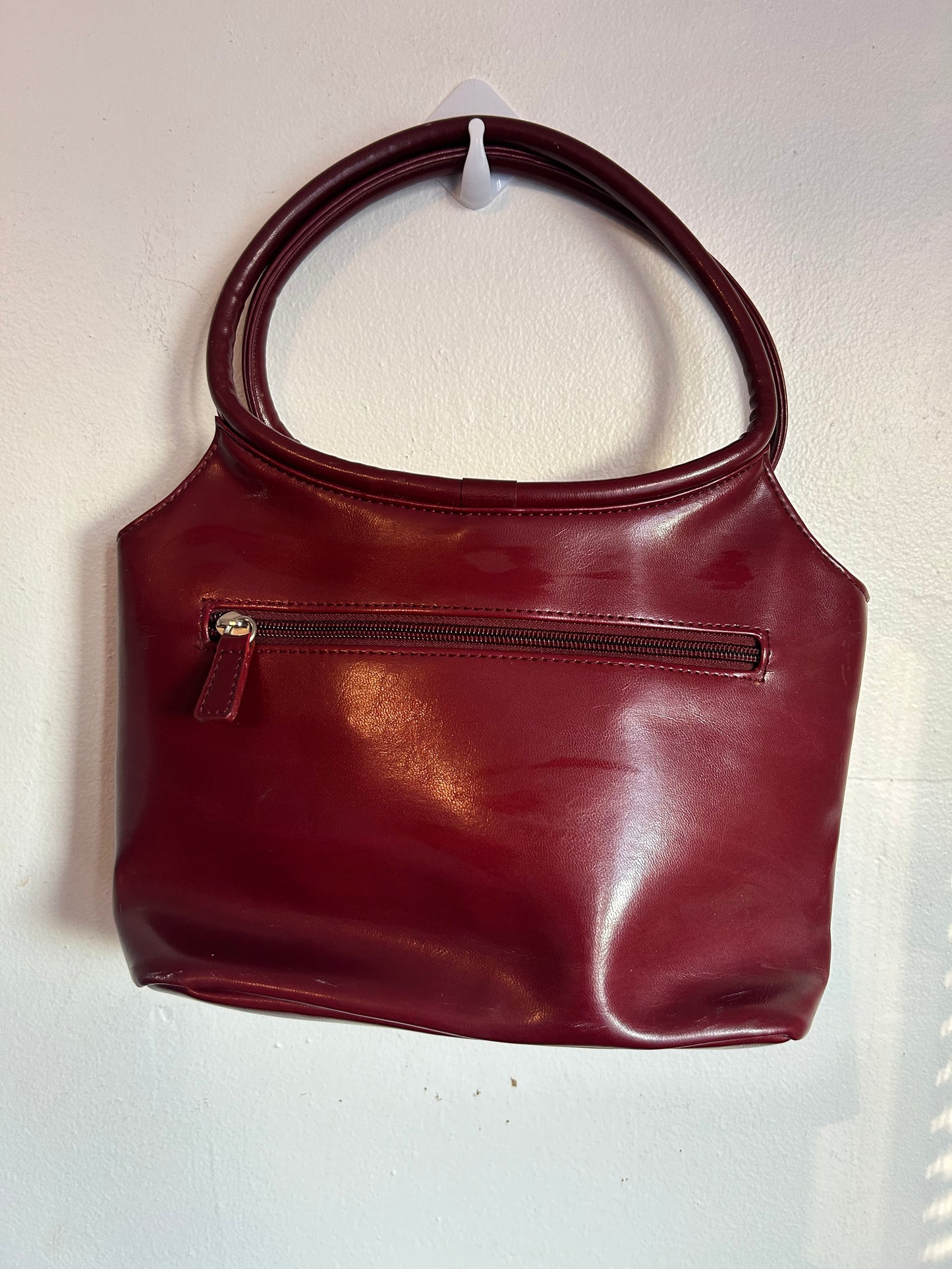 Red Leather Flower Print Purse