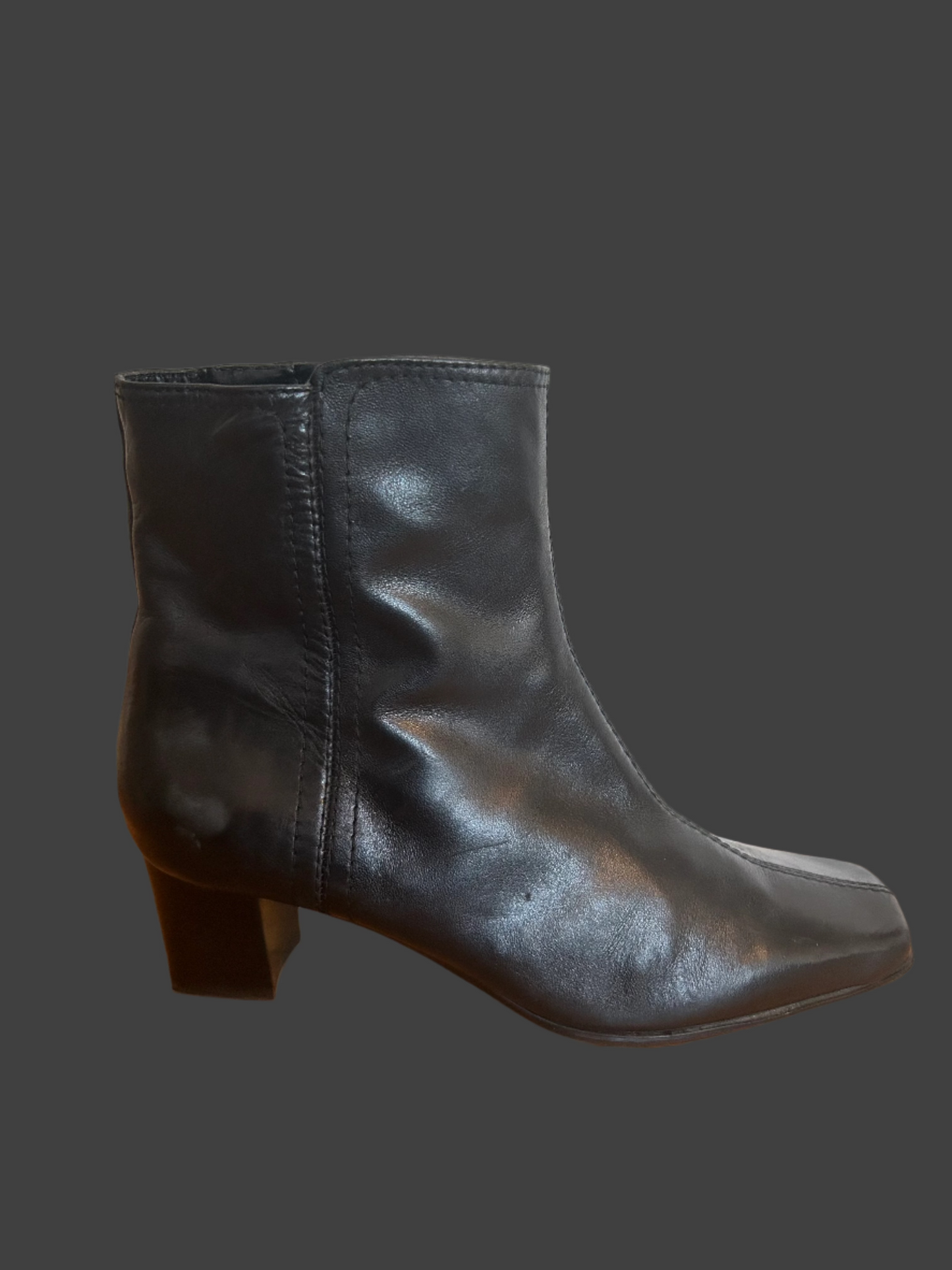 Nine West Black Leather Ankle Boots