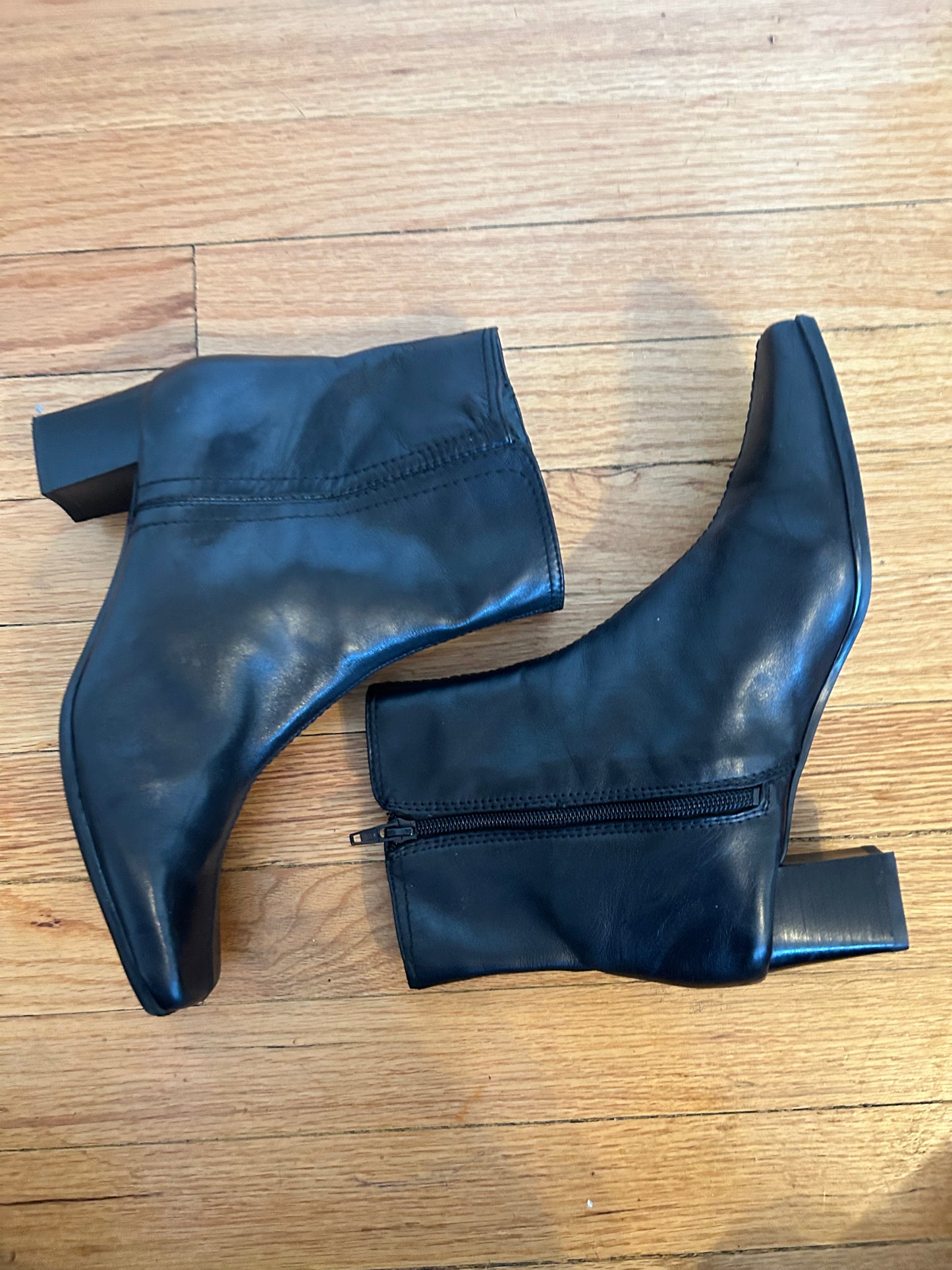 Nine West Black Leather Ankle Boots