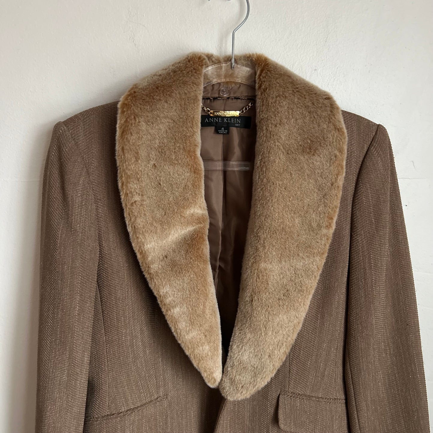 Ann Klein Fur Lining Blazer