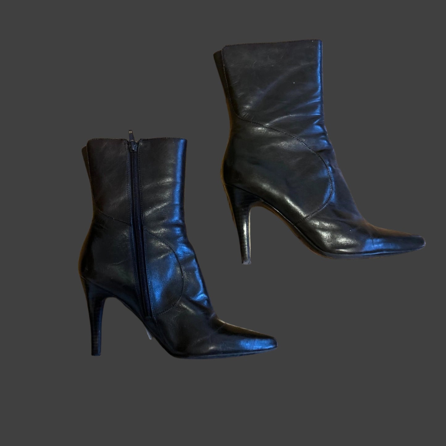 Nine West Dark Greenish Brown Leather Ankle Boot