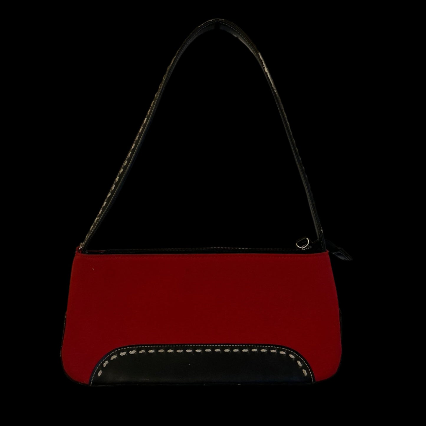 Red Mini Fabric Contrast Purse
