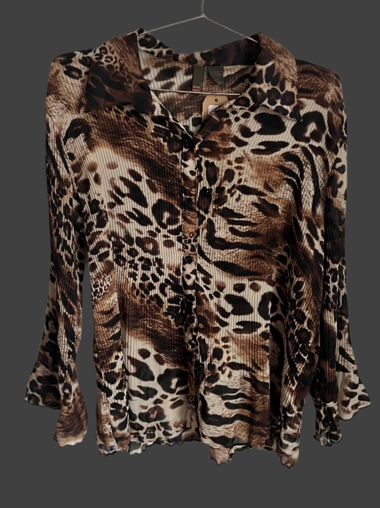 2000s Animal Print Blouse
