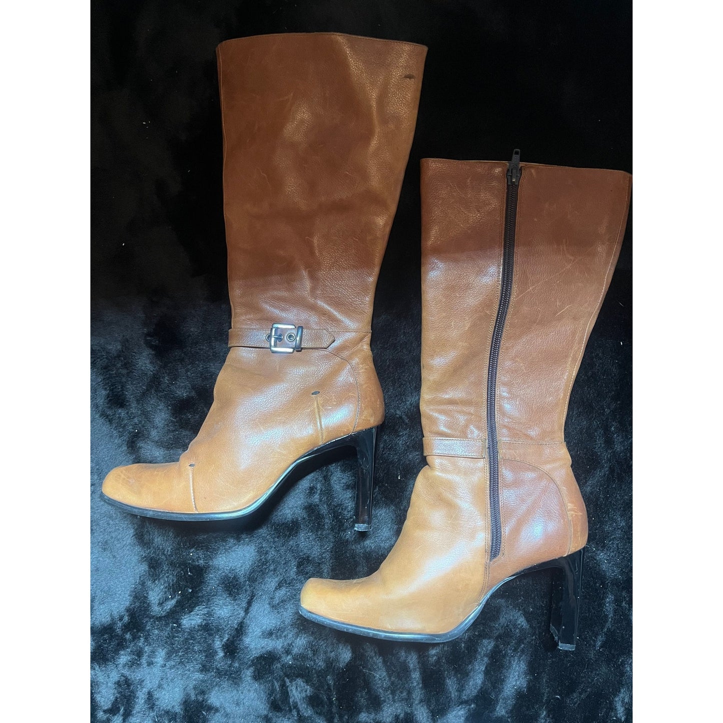 Brown stitched Long Boots Size 9