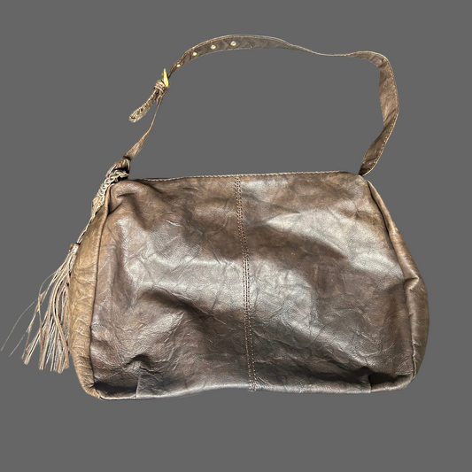 leather brown shoulder purse