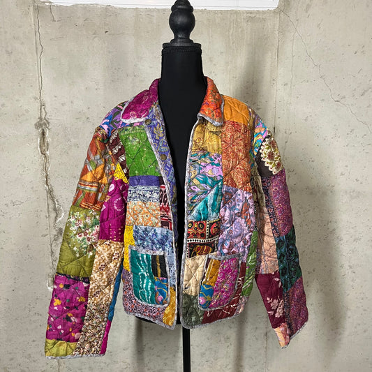 vintage colorful patch jacket