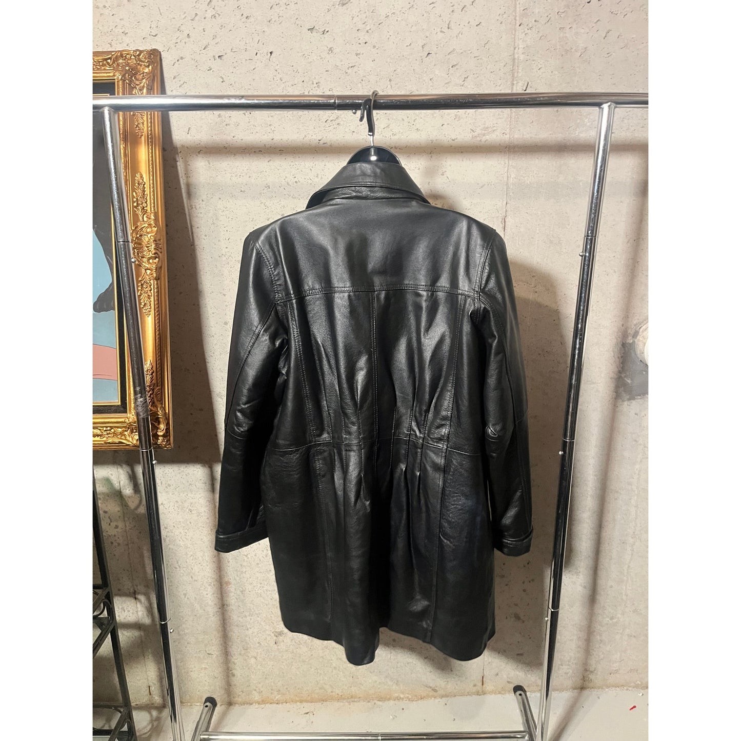 A5 Black Leather Lined Veranest 100 % Leather Jacket Size 14 W  Sleeve Length : 26 Length Of Jacket