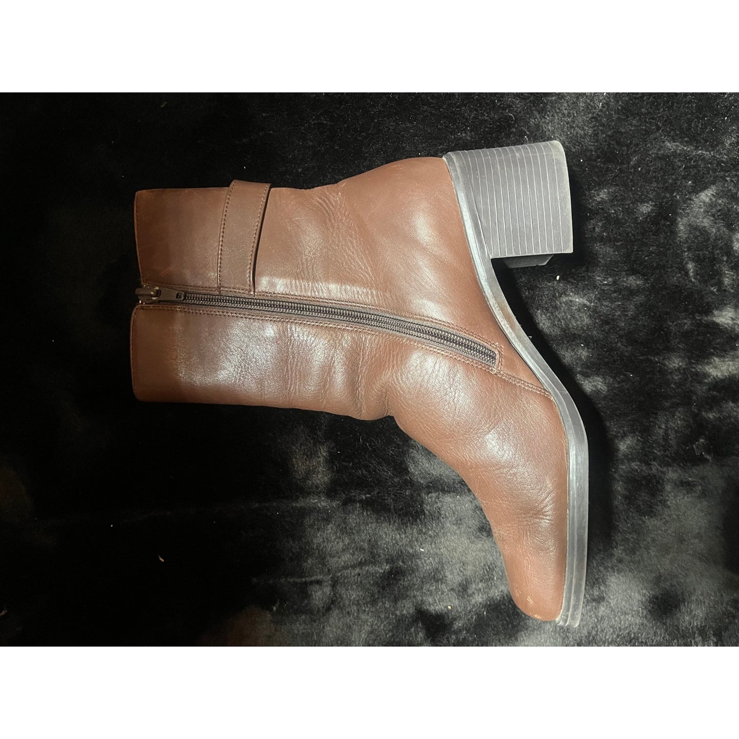 E1 Brown Leather Ankle Boots  Size 8W