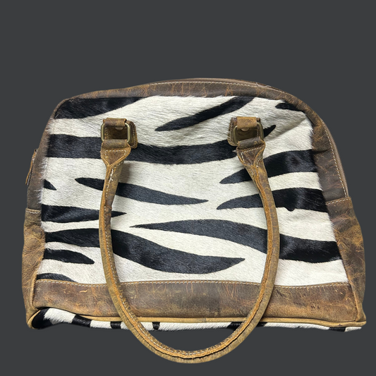 animal print sude purse