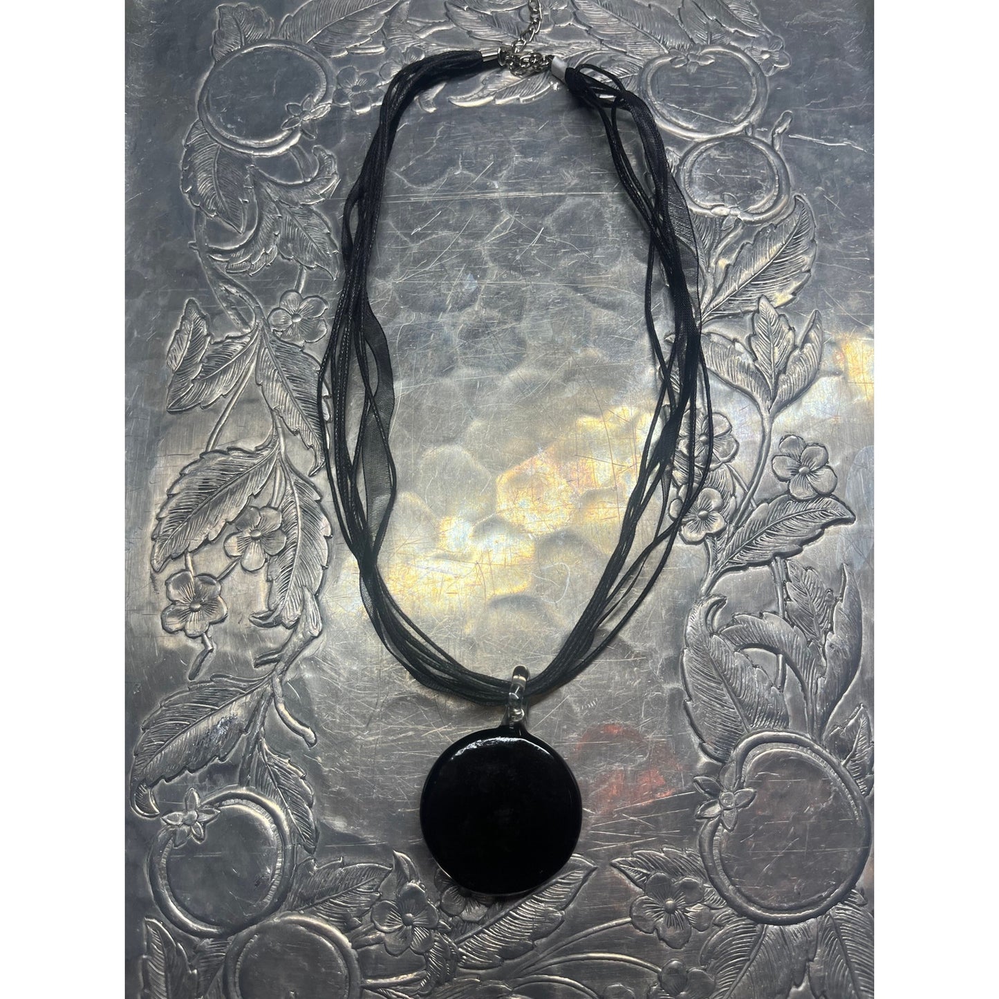 C6 Black & God Necklace Length 16 inch